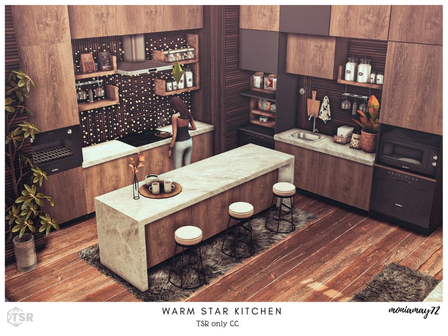 Скриншот мода Кухня Warm Star Kitchen (СС лот)